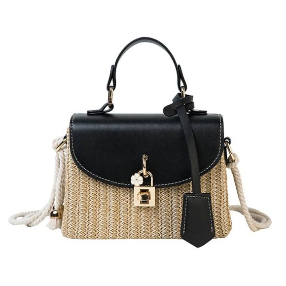 Straw Square Bag Straw Beach Bags Rattan Purses Summer Straw c: - Picture 1 of 6